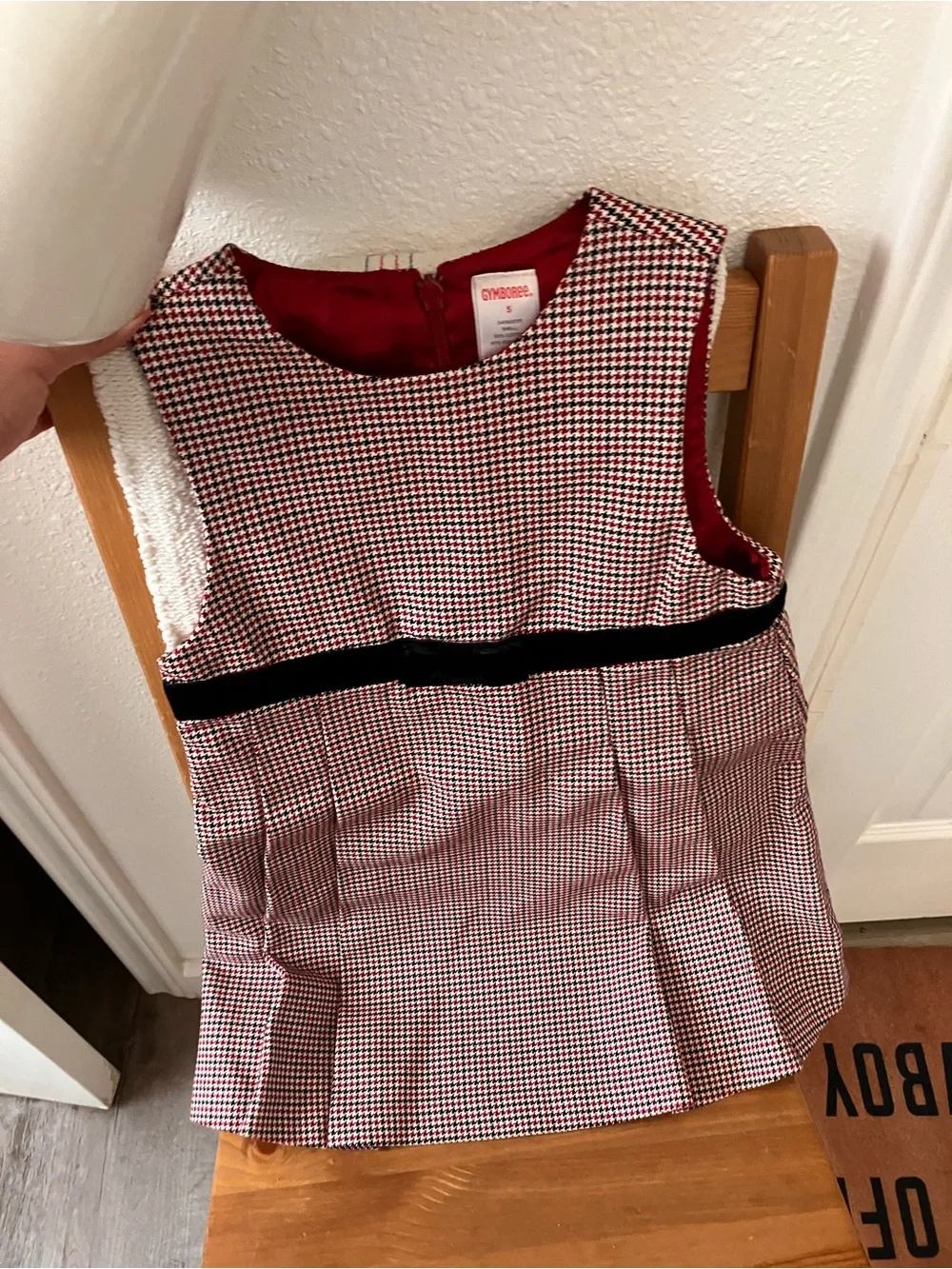Gymboree Red and Black Houndstooth Girls' Sleeveless Top